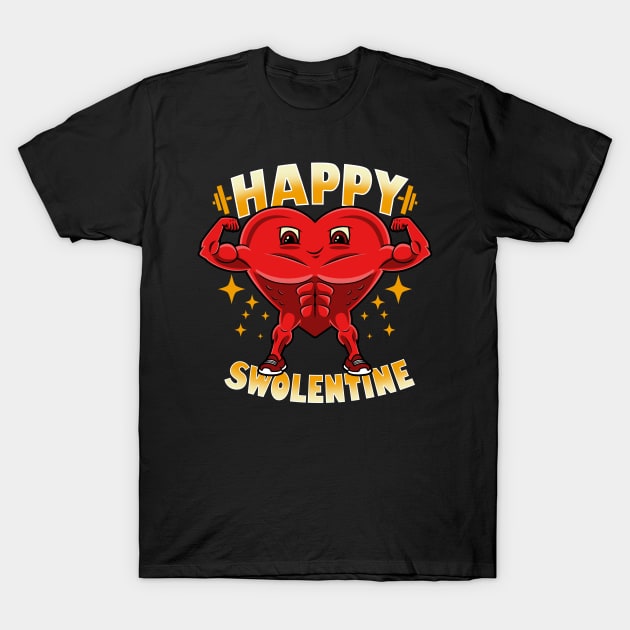 Happy Swolentine Funny Heart Gym Workout Valentine Gift T-Shirt by Originals By Boggs